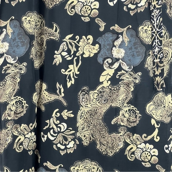 NEW- Wrap Around, Waist Tie, Floral, Scroll Design Hem Long Maxi Dress One Size - Picture 8 of 9